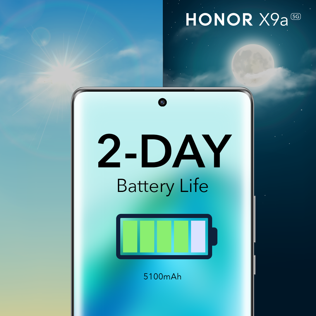 HONOR X9a 5G boasts 2-day battery life