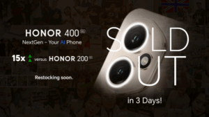 HONOR 400 5G sold out in three days, 15x higher sales versus HONOR 200 5G.